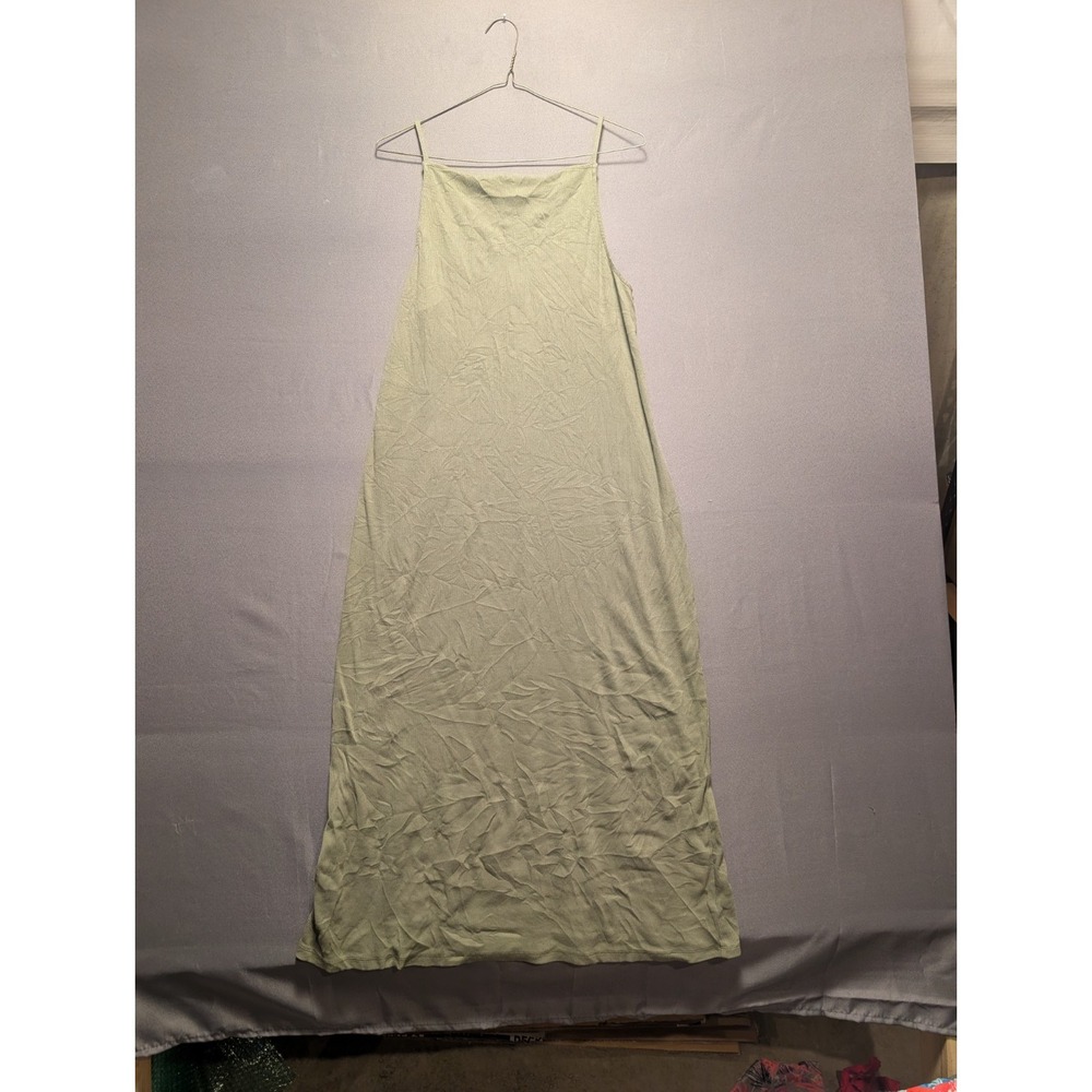 Old Navy Jersey Knit Midi Dress Womens XL Olive Green Spaghetti Strap Casual